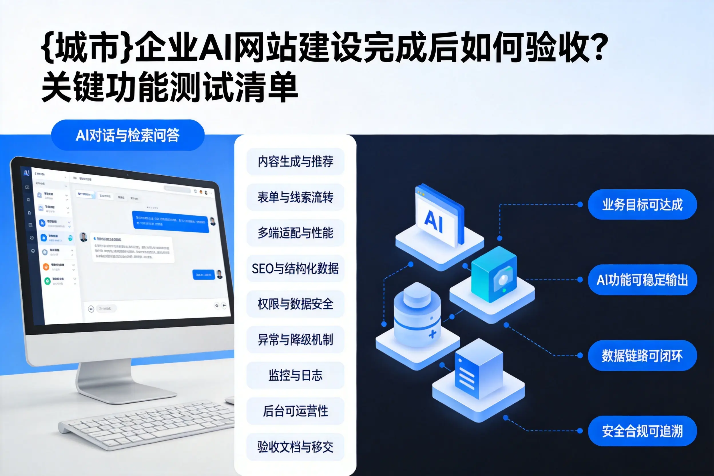 苏州企业AI网站建设完成后如何验收？关键功能测试清单