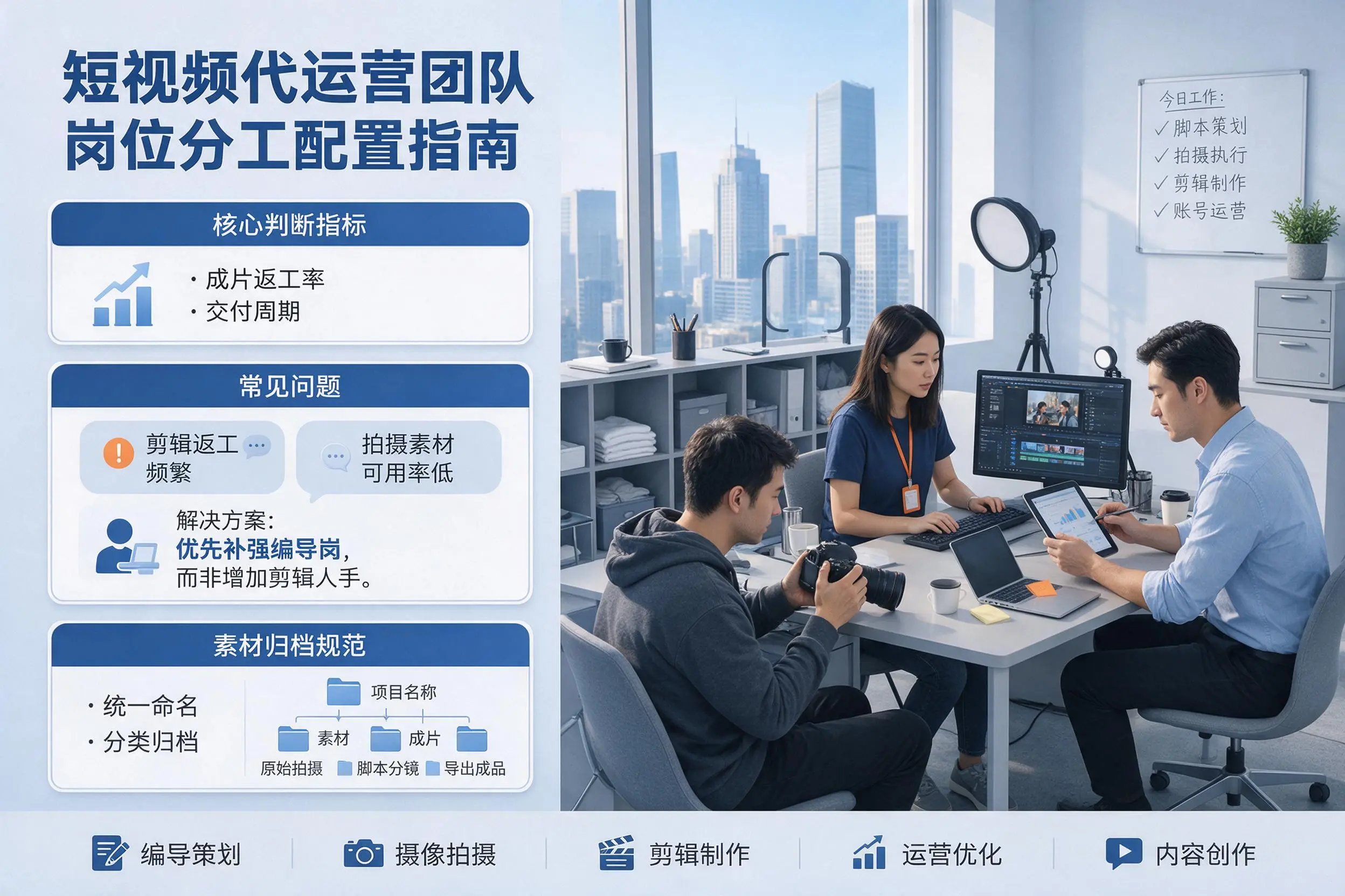短视频代运营团队如何配置?苏州企业岗位分工科普说明