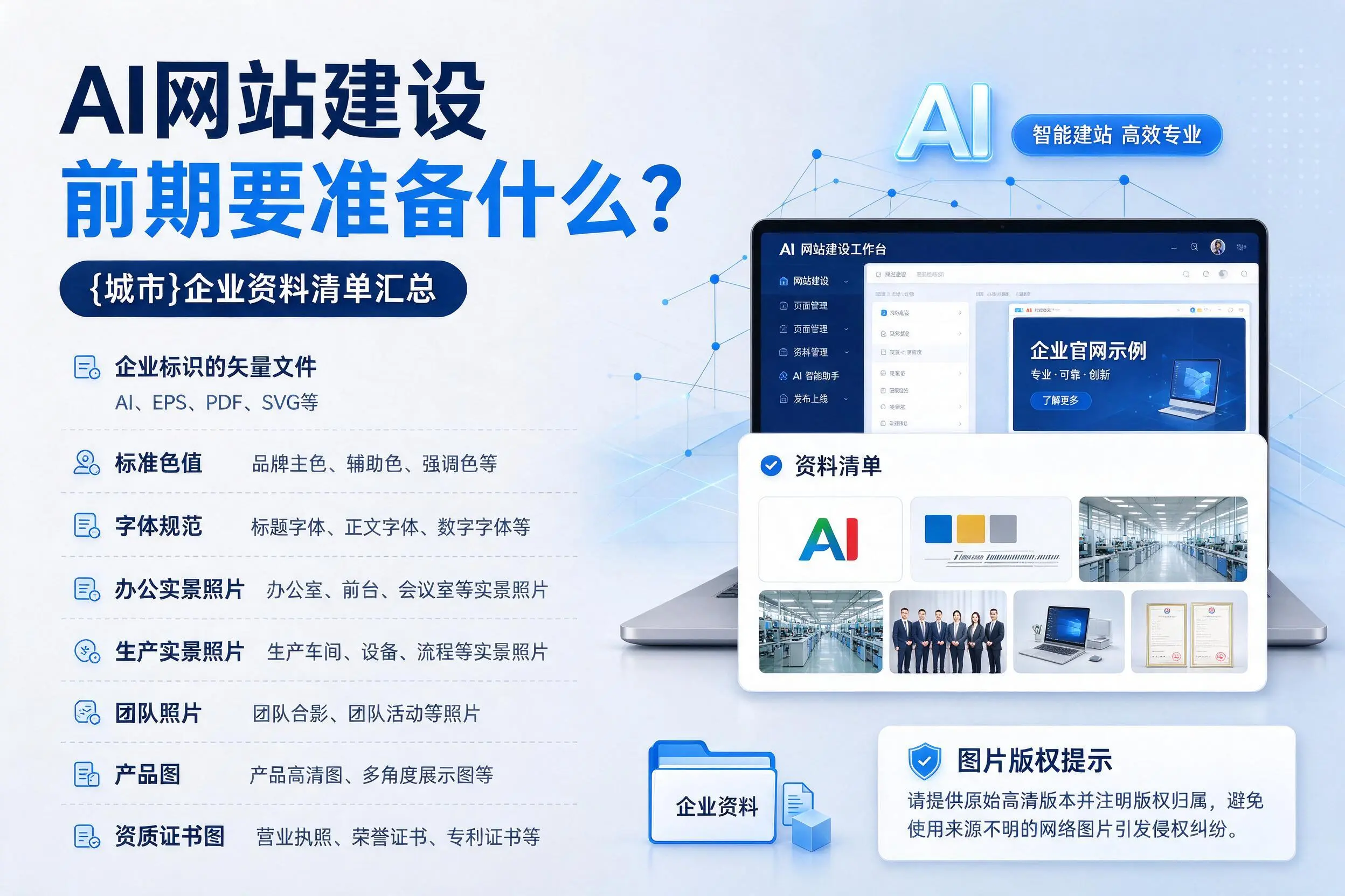 AI网站建设前期要准备什么？苏州企业资料清单汇总